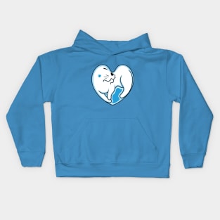 Winter White Cat Love Kids Hoodie